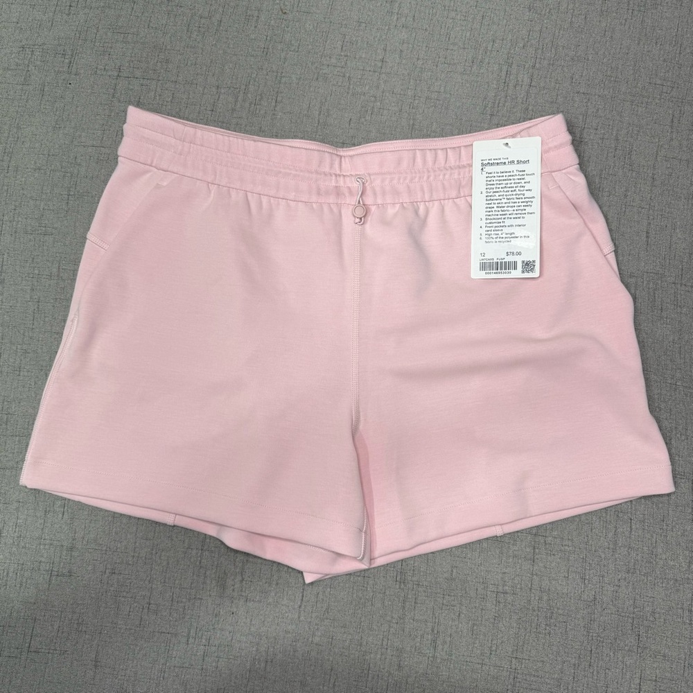 Lululemon Softstreme High Rise Short Flush Pink Casual Athletic Shorts 12 NWT - Picture 6 of 10